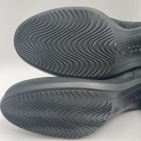 ECCO Boots Black Heeled Leather Nubuck Pull On Elastic Ankle Comfort SZ38(7/7.5) - Picture 11 of 12